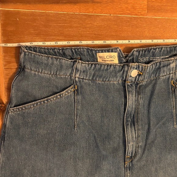 New Anthropologie Corset High Rise Baggy Culotte Jeans sz 33Tall Cropped Flared - Picture 15 of 15
